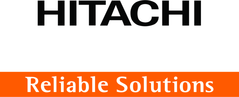 logo hitachi con eslogan maquinaria pesada partequipos