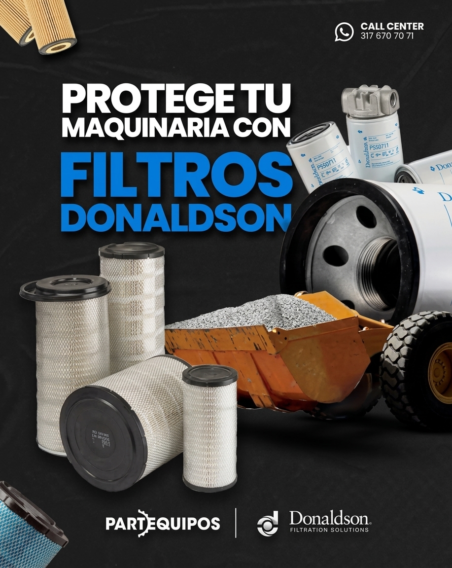 Lee más sobre el artículo Filtros Donaldson para maquinaria pesada en Colombia: protección para excavadoras, retrocargadoras, motoniveladoras y más
